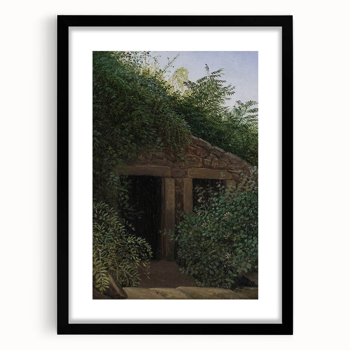 Romantic Art Prints: "An Overgrown Mineshaft" by Carl Gustav Carus