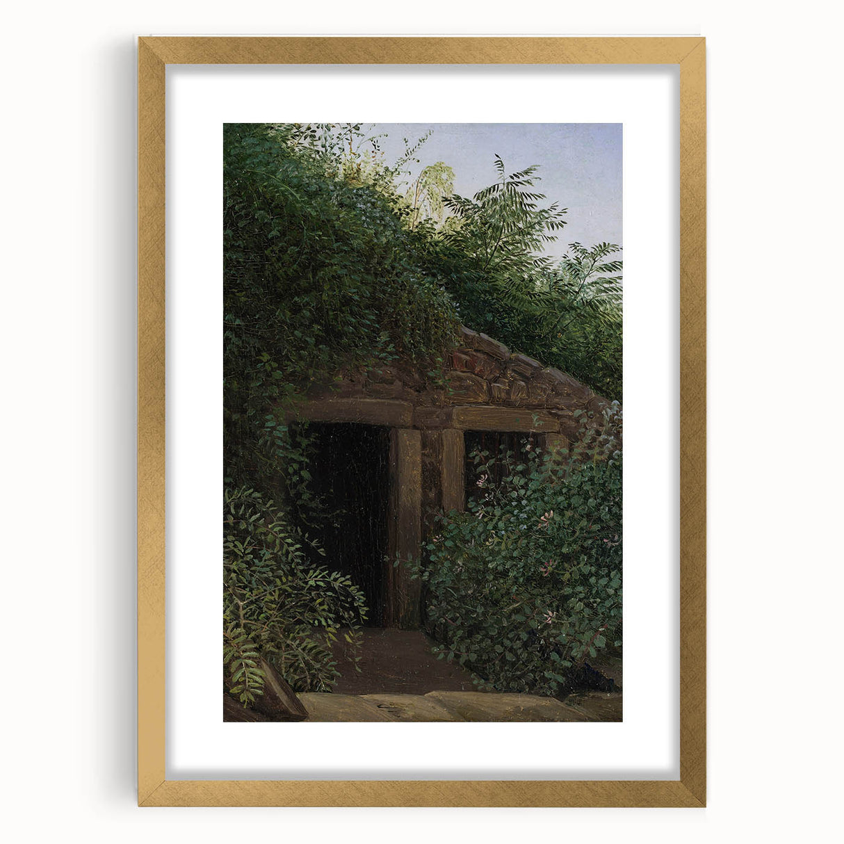 Romantic Art Prints: "An Overgrown Mineshaft" by Carl Gustav Carus