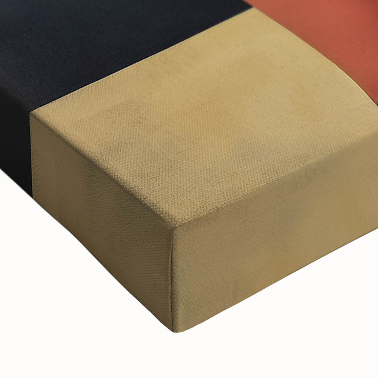 Close-up of a vibrant abstract figurative stretched canvas artwork, showcasing bold colors and intricate textures, perfect for modern home decor.