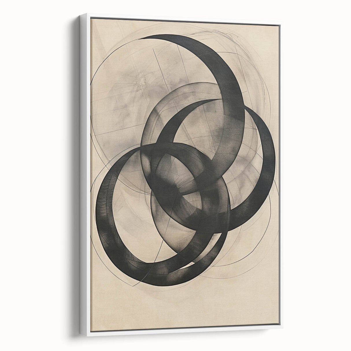 Framed Dining Room Prints – Abstract Circular Canvas Art