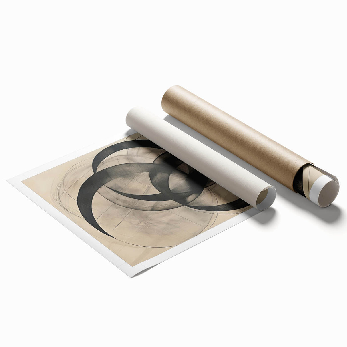 Framed Dining Room Prints – Abstract Circular Canvas Art