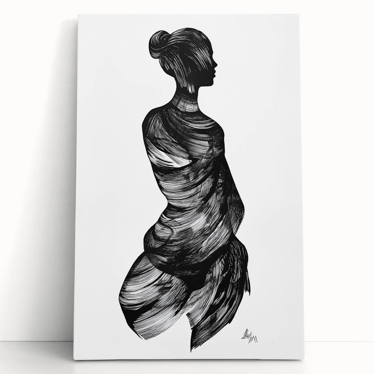 Abstract figurative art canvas print showcasing vibrant colors and dynamic shapes, perfect for modern home decor. Ideal for adding a bold artistic touch to any room.