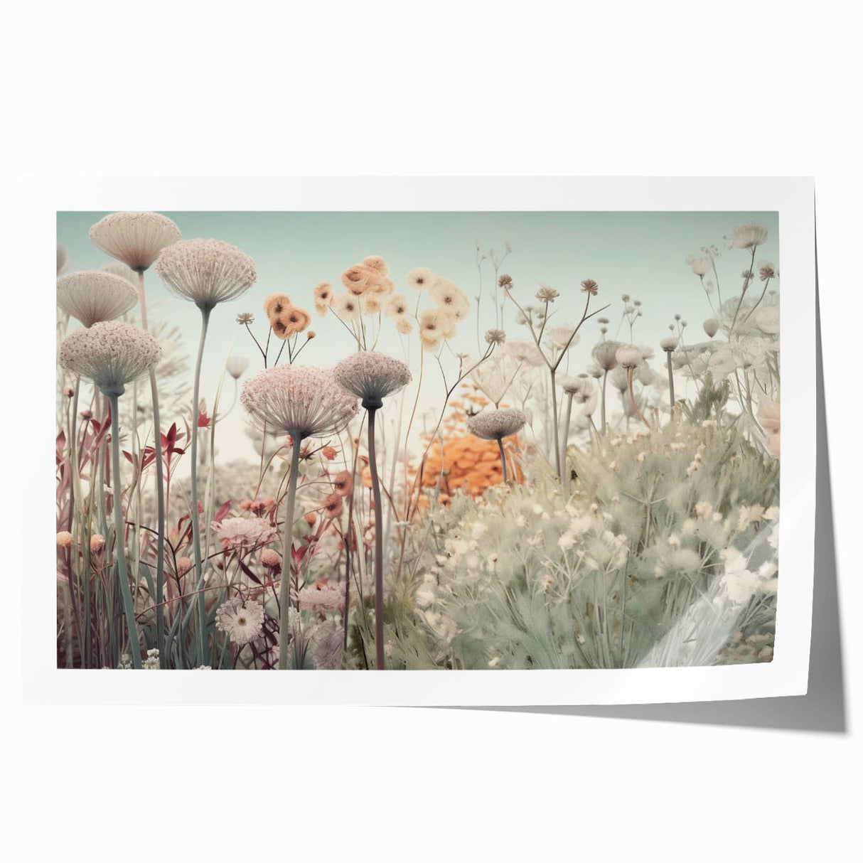 Abstract floral wall art print showcasing vibrant colors and intricate patterns, rolled and ready for display, ideal for home decor enhancement.