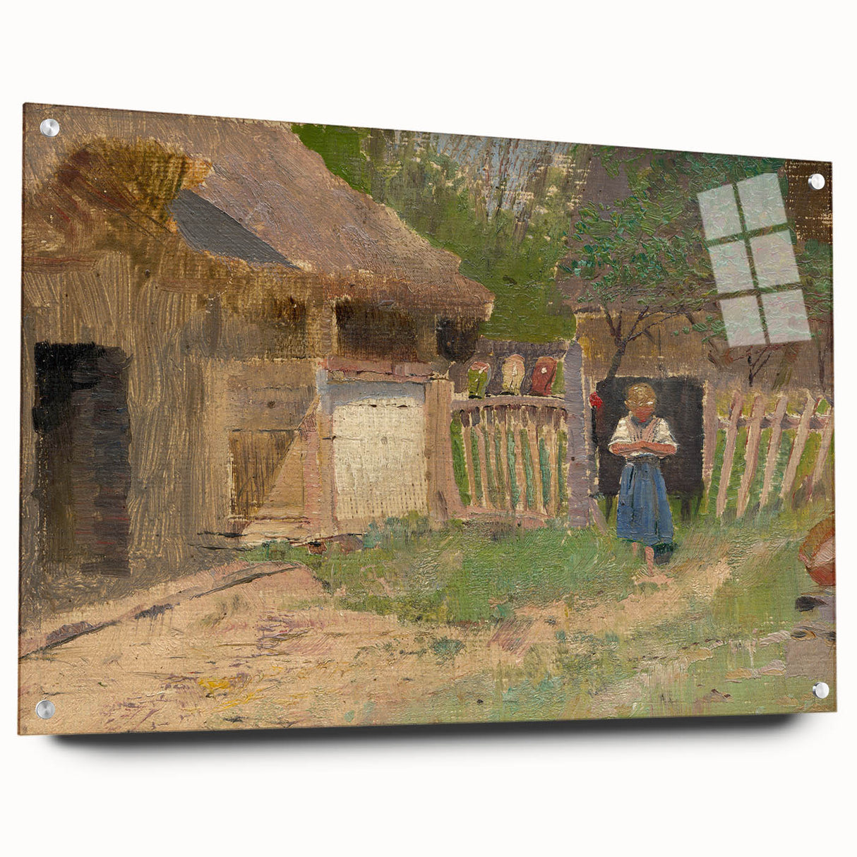 Romantic Art Prints: "Girl in a Farmyard" by László Mednyánszky
