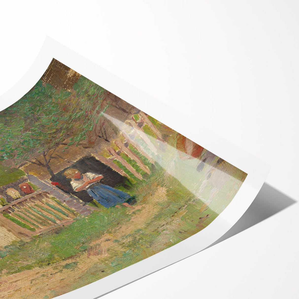 Romantic Art Prints: "Girl in a Farmyard" by László Mednyánszky