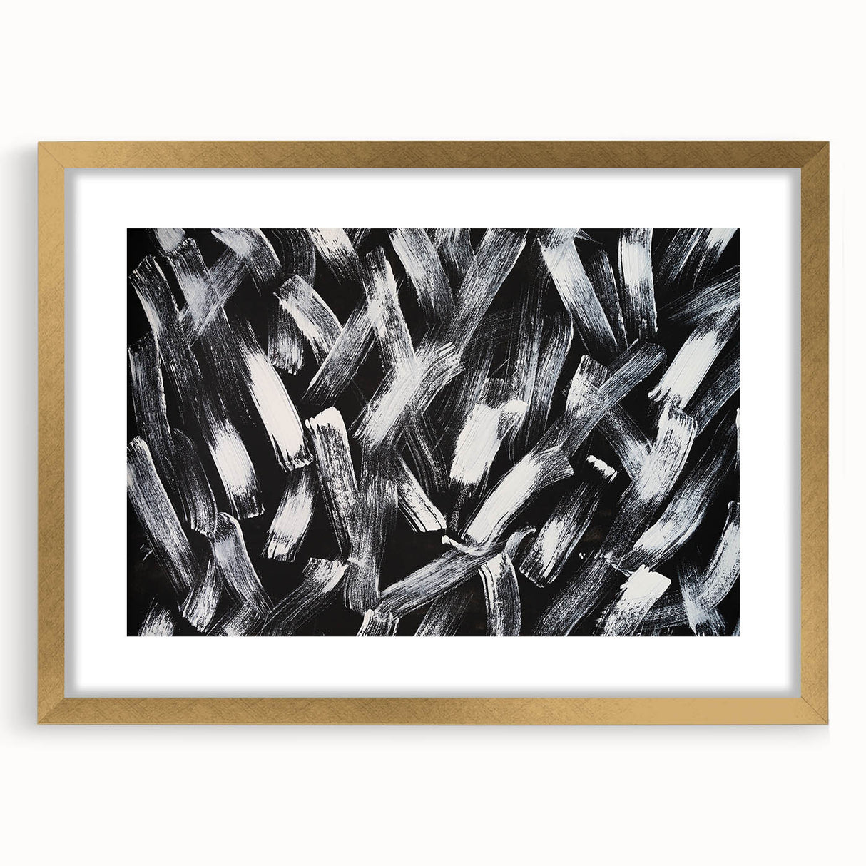 Canvas Prints for Bedroom – Black & White Abstract Brush Art