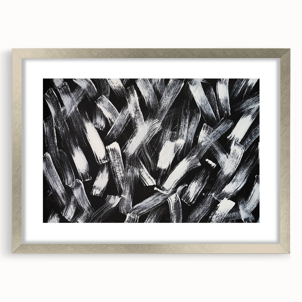 Canvas Prints for Bedroom – Black & White Abstract Brush Art