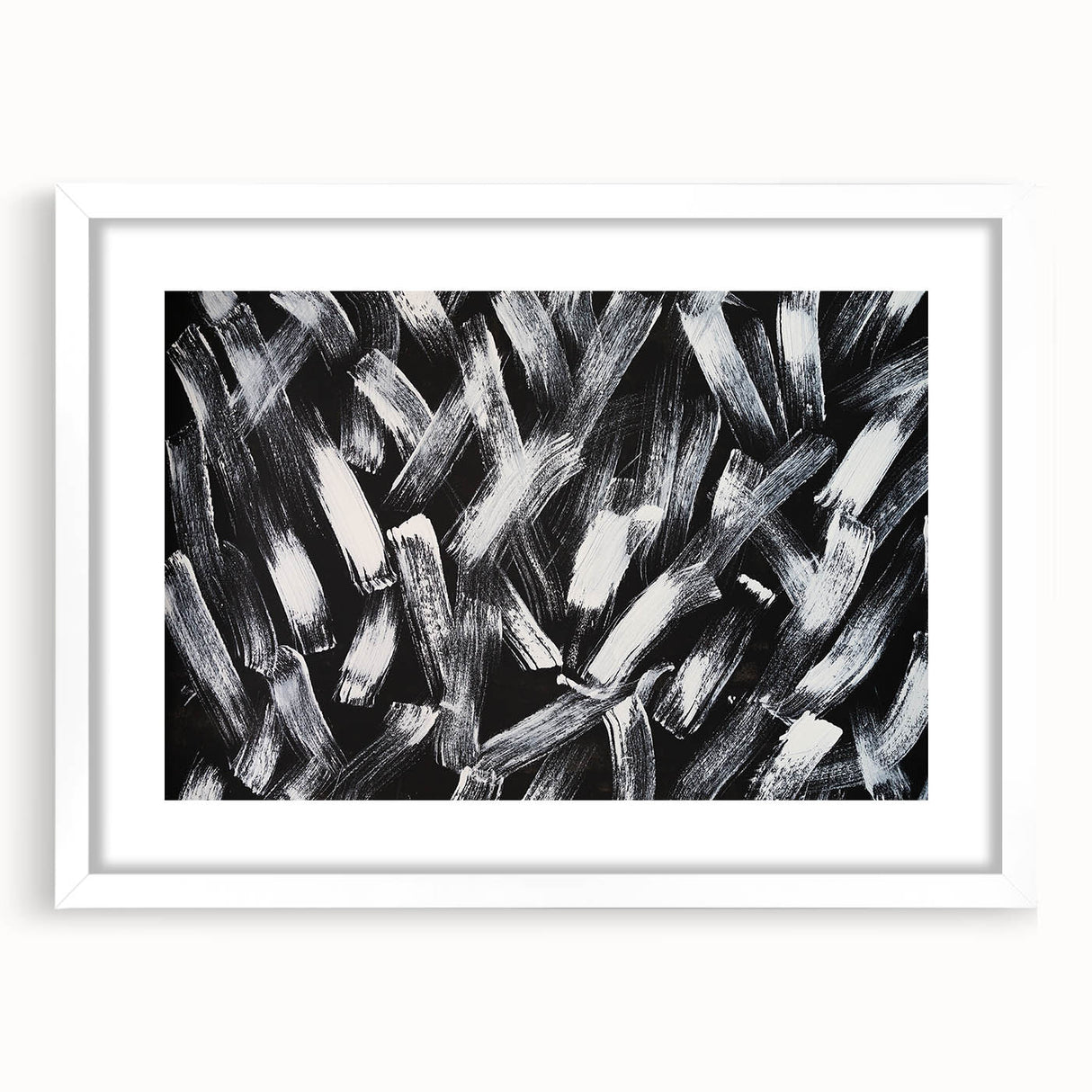 Canvas Prints for Bedroom – Black & White Abstract Brush Art