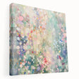 Abstract splatter art stretched canvas showcasing vibrant colors and dynamic shapes, perfect for modern home decor. Ideal for adding a creative touch to any room.