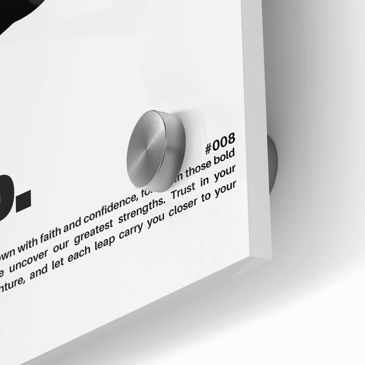 Monochrome Motivational Typography Art Print - "Leap" Canvas