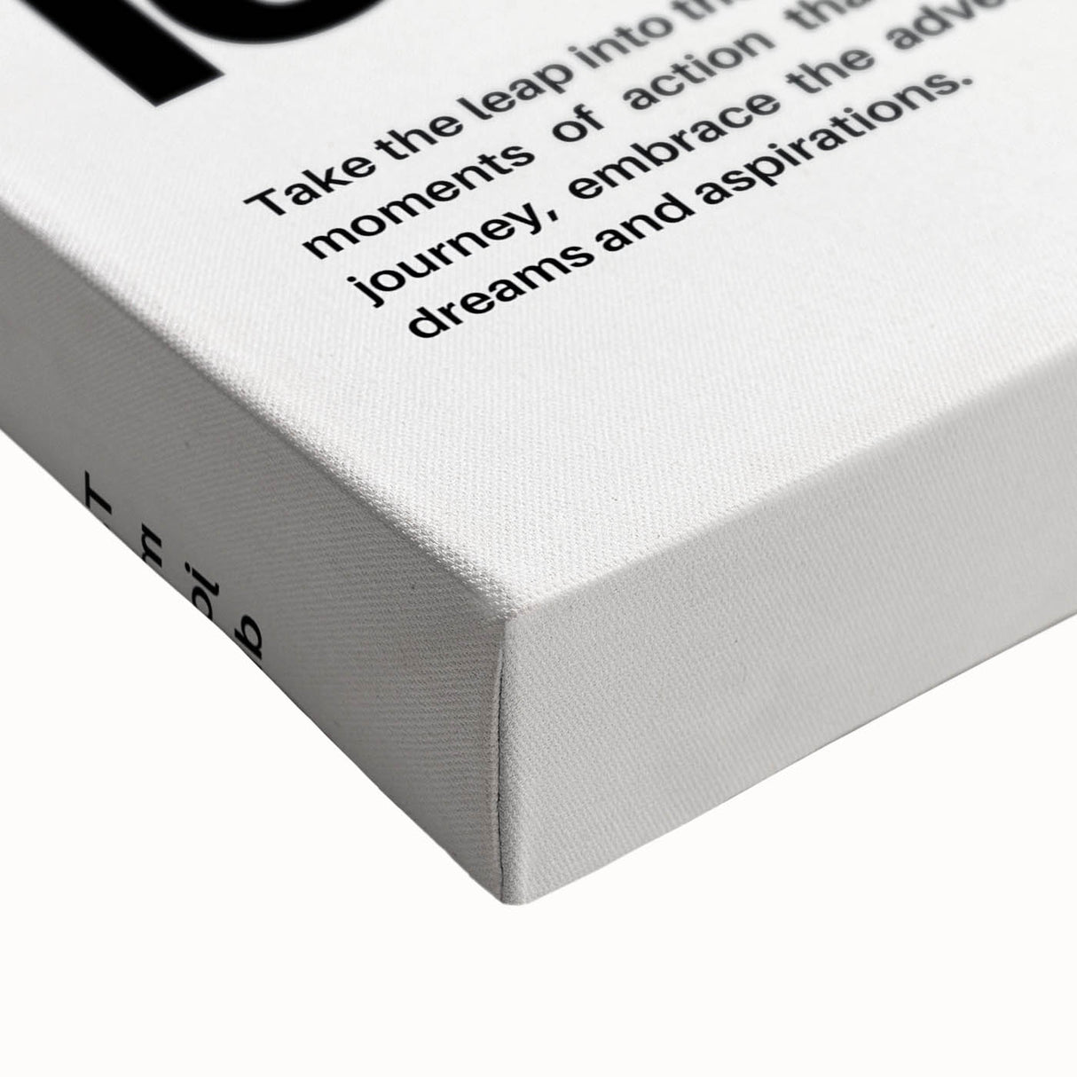 Monochrome Motivational Typography Art Print - "Leap" Canvas