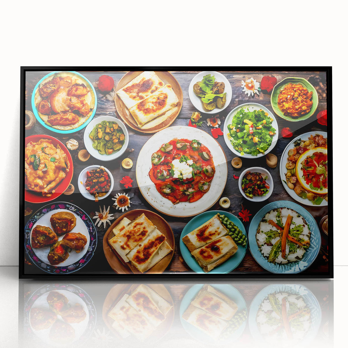 Large abstract wall art depicting Azerbaijan scenery in muted earth tones on a framed acrylic.