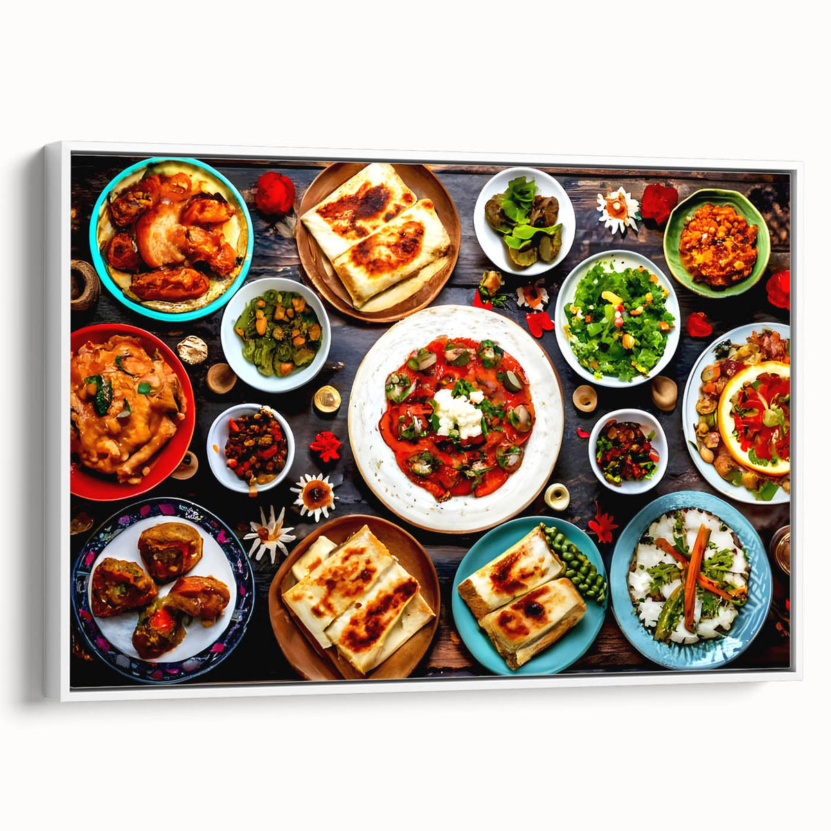 Vintage poster art of a scenic Azerbaijan landscape on framed canvas, featuring vibrant colorful art.