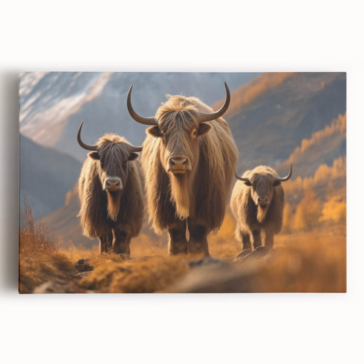 Black and white large art print of a scenic Nepalese landscape on stretched canvas, ideal for kitchen wall art.