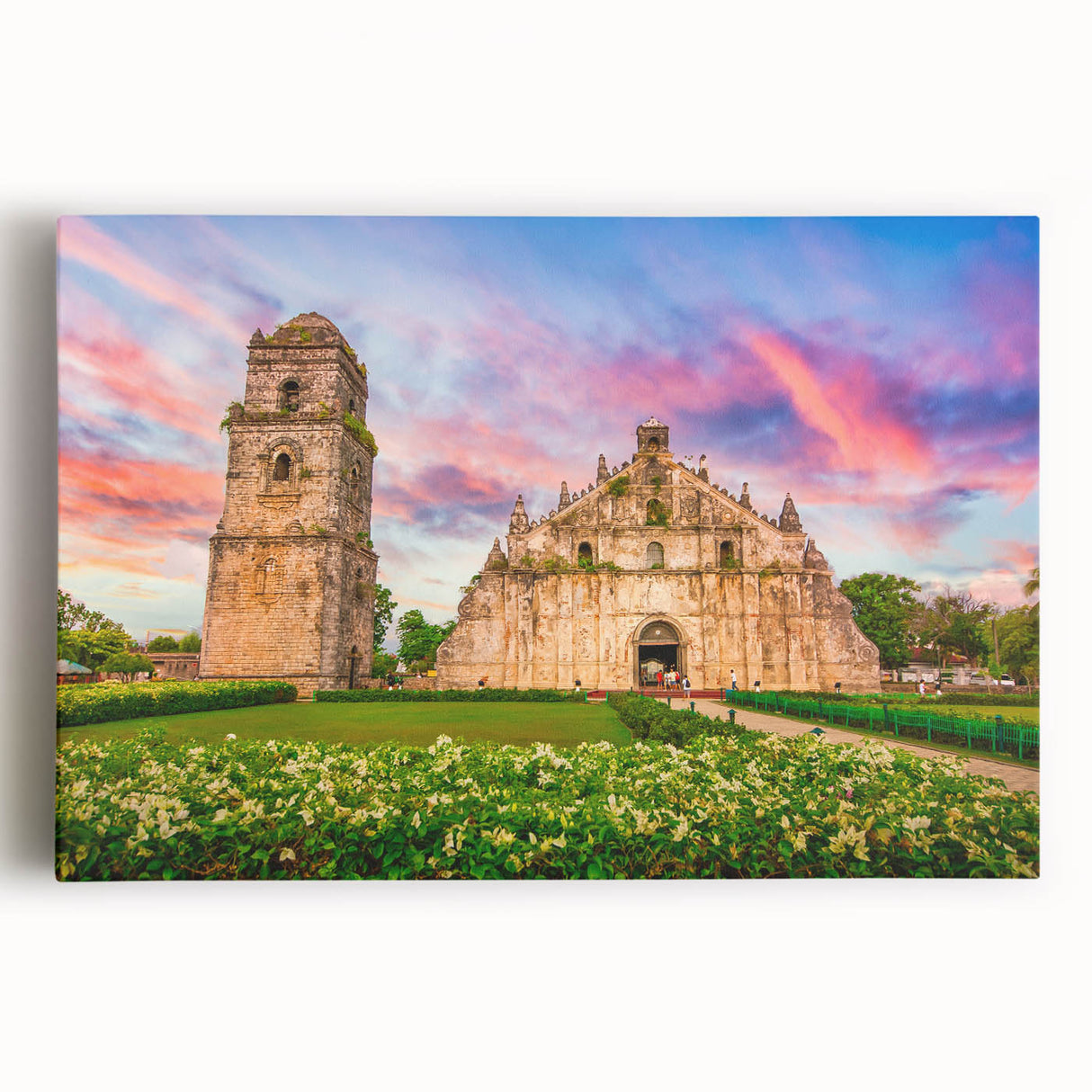 Large black and white stretched canvas of a serene Philippine landscape, ideal for kitchen wall art.