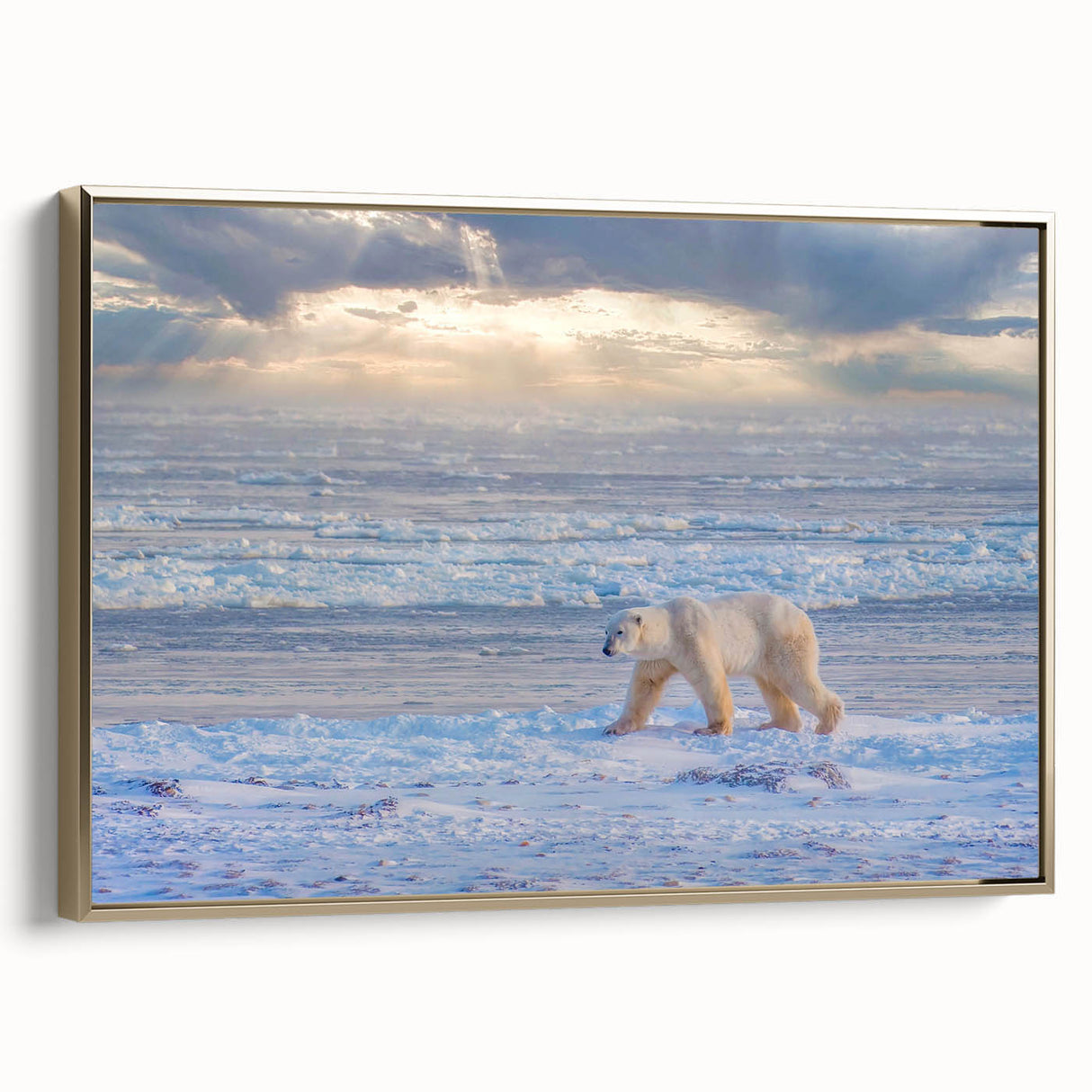 Framed canvas depicting a vintage-style Manitoba landscape in black and gold tones, ideal for bedroom wall art.
