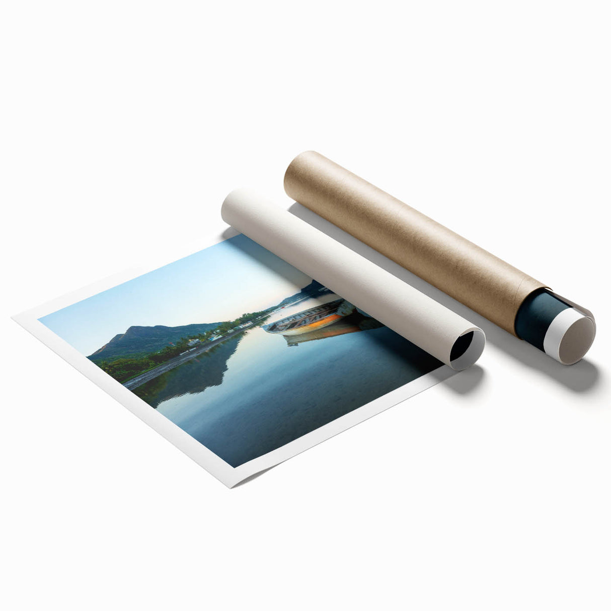 Extra large rolled print of a Caribbean Martinique scenery with vibrant floral elements, ideal for classy bathroom wall art.