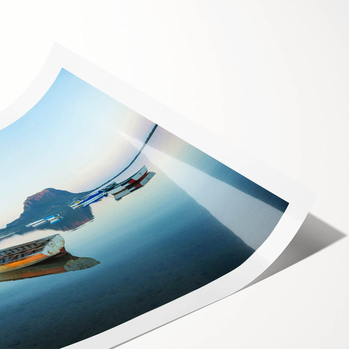 Extra large wall art featuring line art flowers in muted greens and browns on a rolled print.