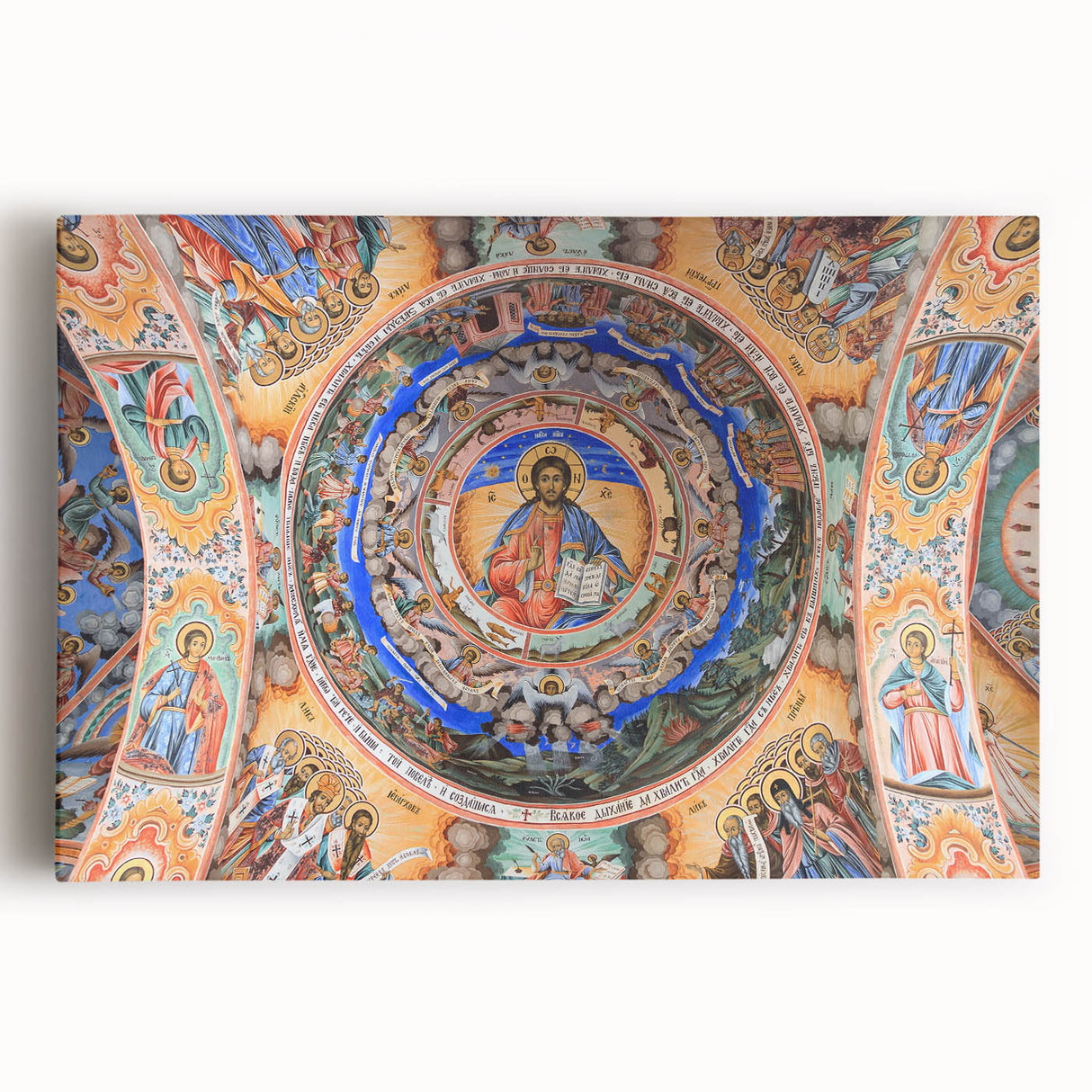 Black and white photograph on stretched canvas of a European street scene, ideal for kitchen wall art or bedroom decor.