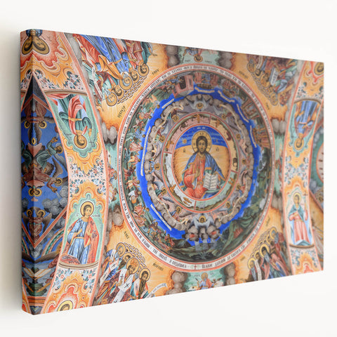 Large art print on stretched canvas depicting a scenic European Bulgarian landscape, ideal for kitchen wall art.