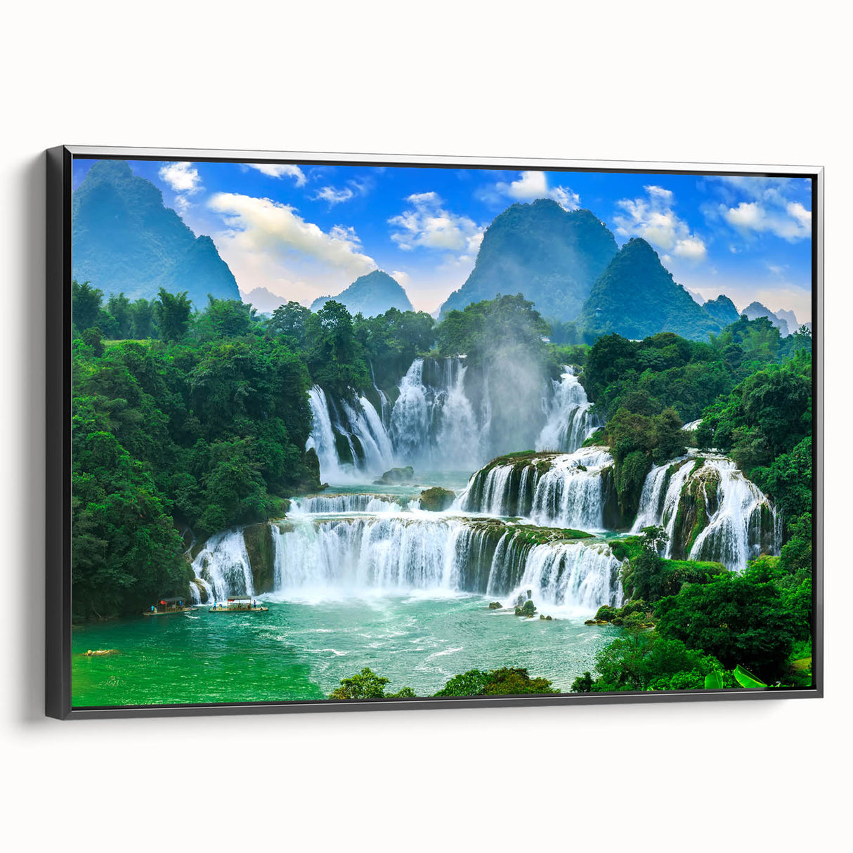 Black and white framed canvas of a vintage Croatian landscape, ideal for bedroom wall art.