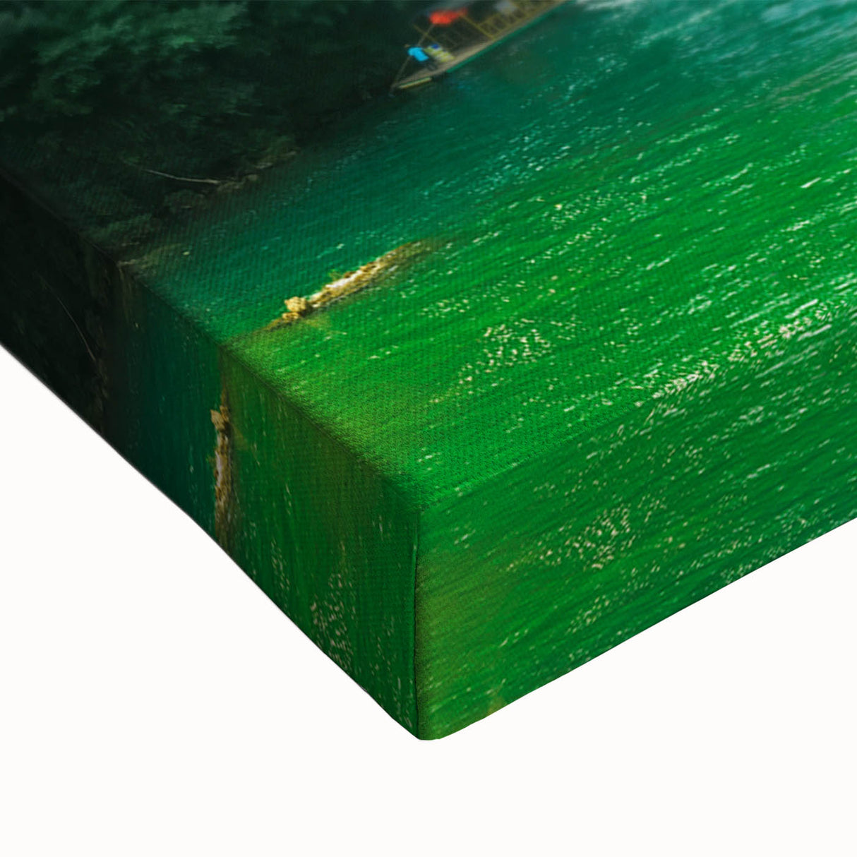 Black and white landscape art painting of Croatian scenery on stretched canvas, suitable for bedroom wall art.