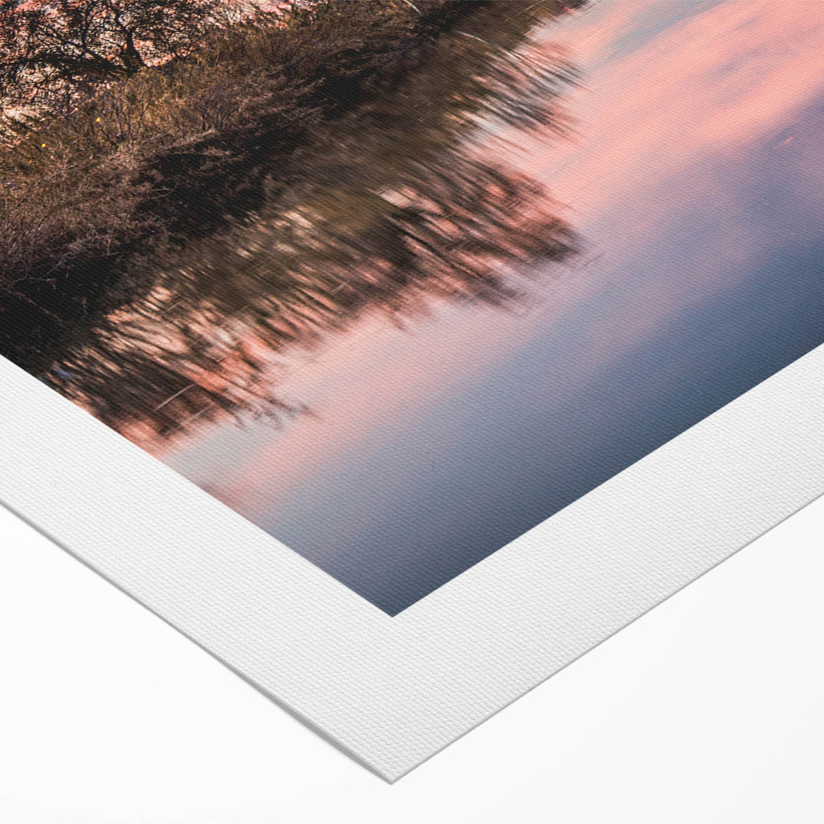 Art deco poster featuring a serene South France landscape in muted earth tones on rolled canvas.