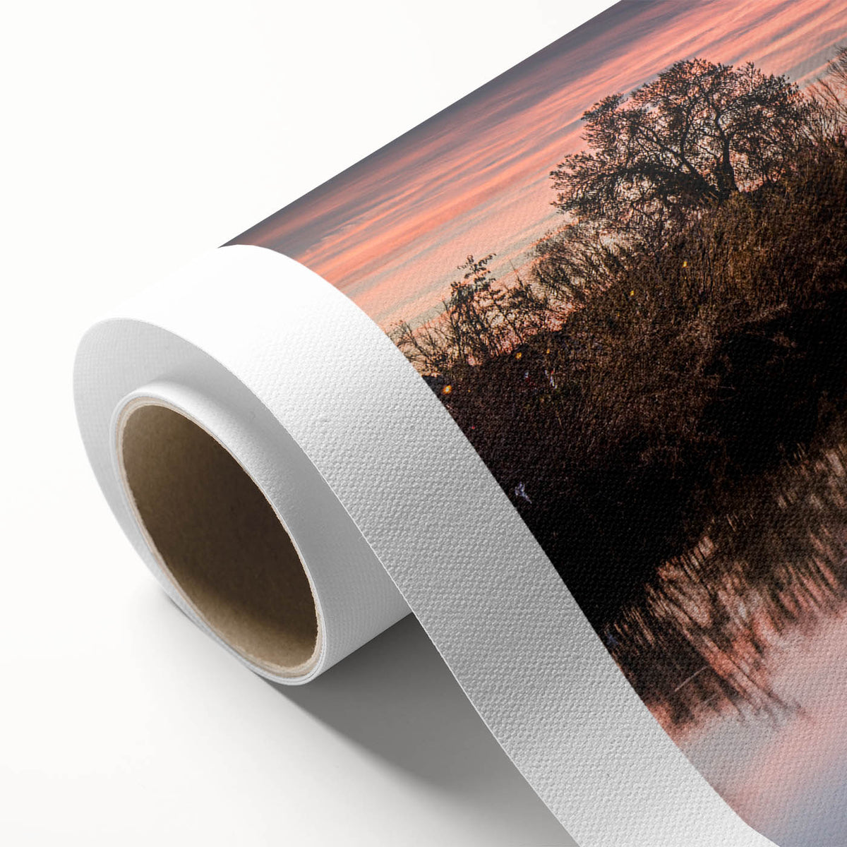 Art deco poster of a serene French landscape in soft pastel shades on rolled canvas, ideal for nursery wall art.