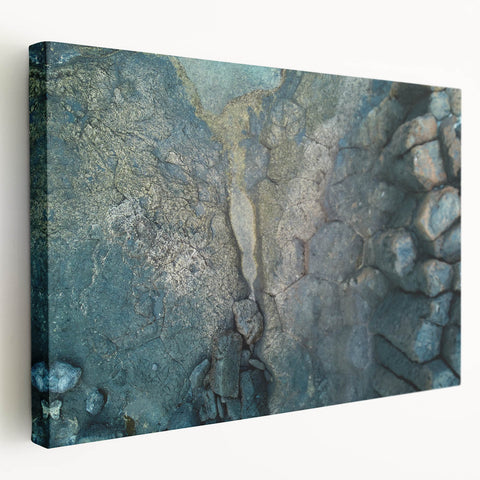 Large stretched canvas depicting a serene European landscape in soft, earthy tones, ideal for kitchen wall art.