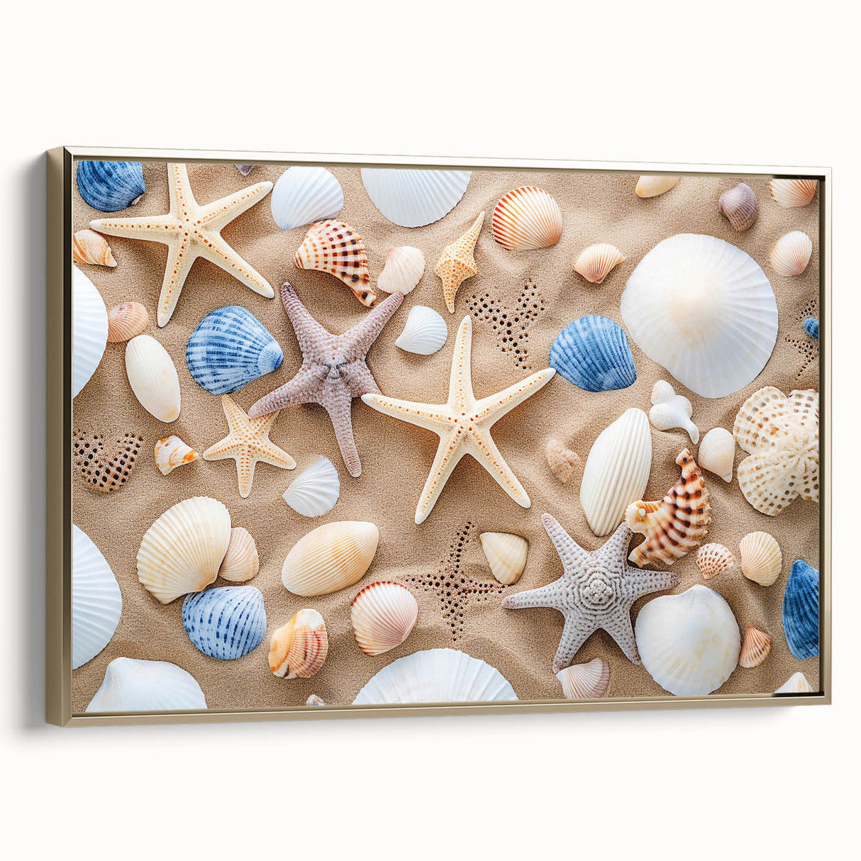 Framed canvas featuring a vintage-style landscape painting of Cancun with muted gold and black tones.