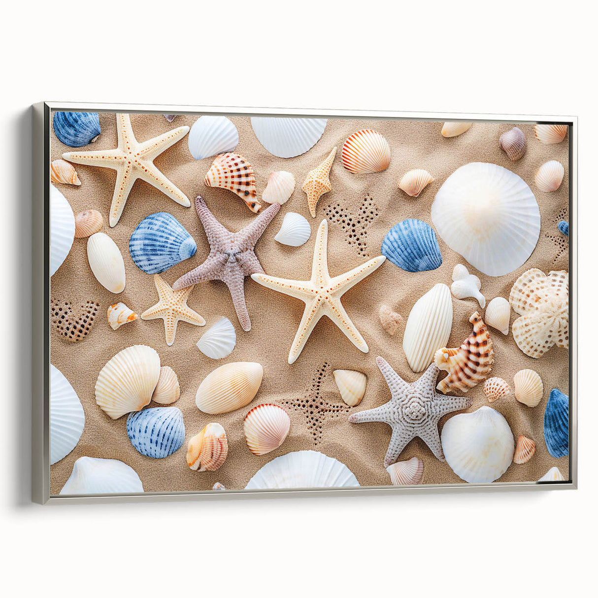 Framed canvas landscape art painting featuring a scenic view of Cancun with vibrant colors on a black background.