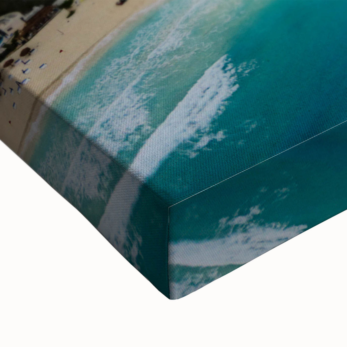 Black and white landscape art painting of Quintana Roo on stretched canvas, ideal for bedroom wall art.