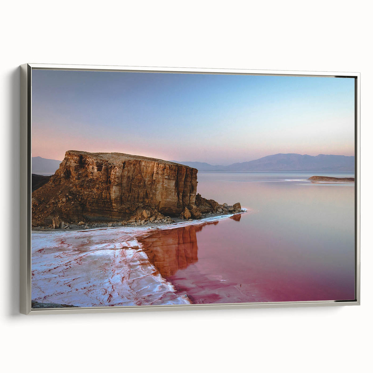 Framed canvas landscape art of a colorful Middle Eastern scenery, ideal for adding a vintage touch to a living room.