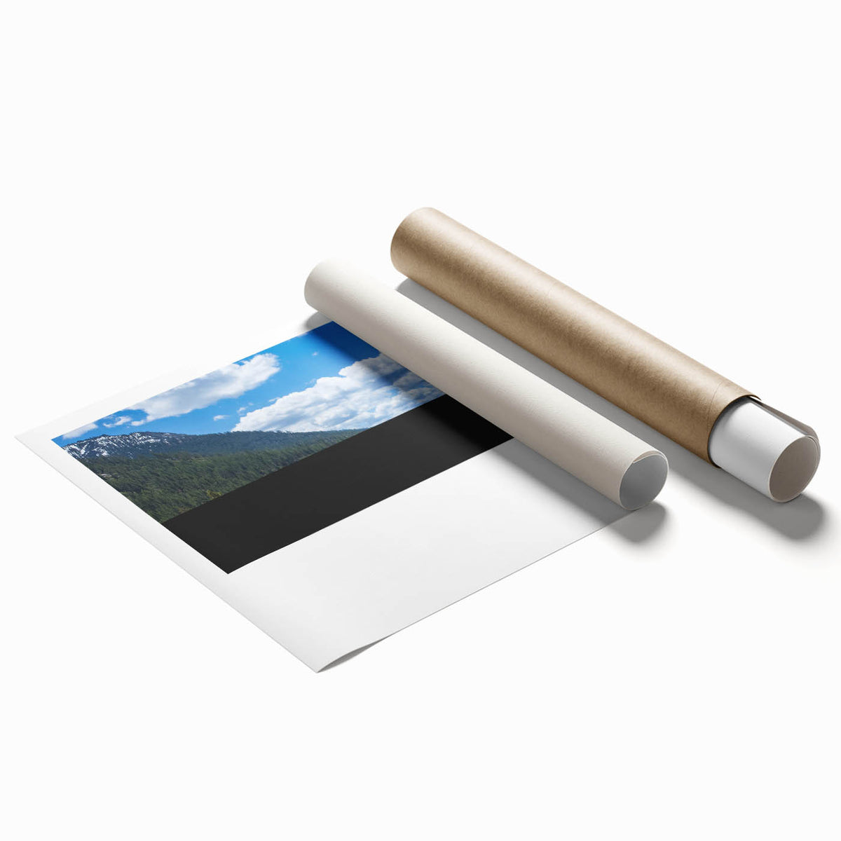Extra large rolled print of Lake Tahoe with vibrant blues and greens, ideal for classy bathroom wall art.