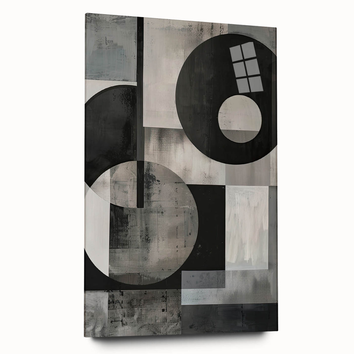 Acrylic Dining Room Artwork – Geometric Monochrome Print