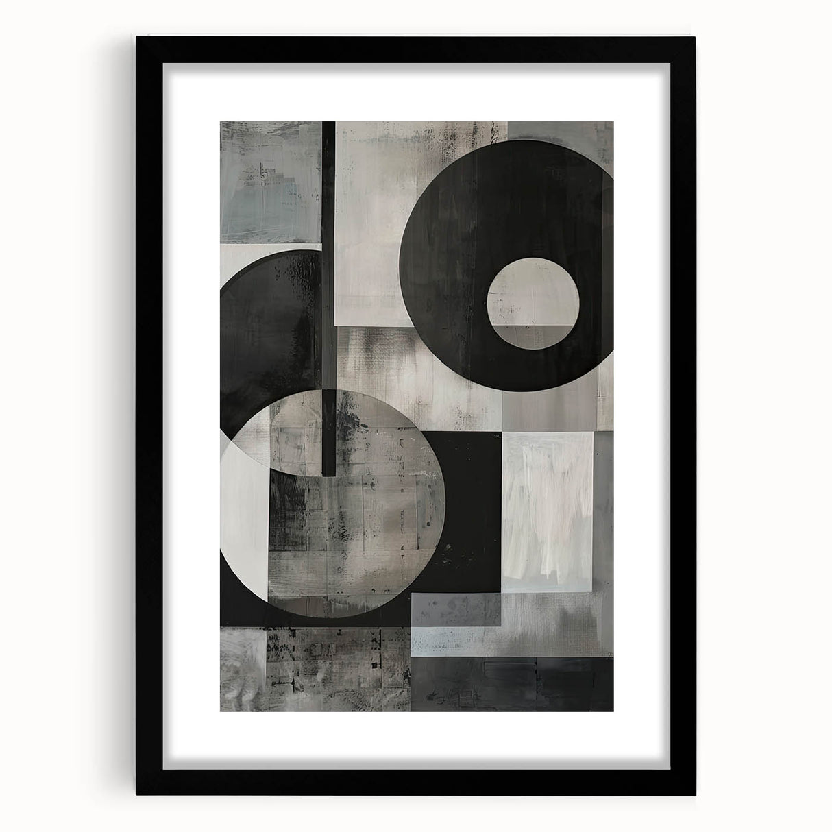 Acrylic Dining Room Artwork – Geometric Monochrome Print