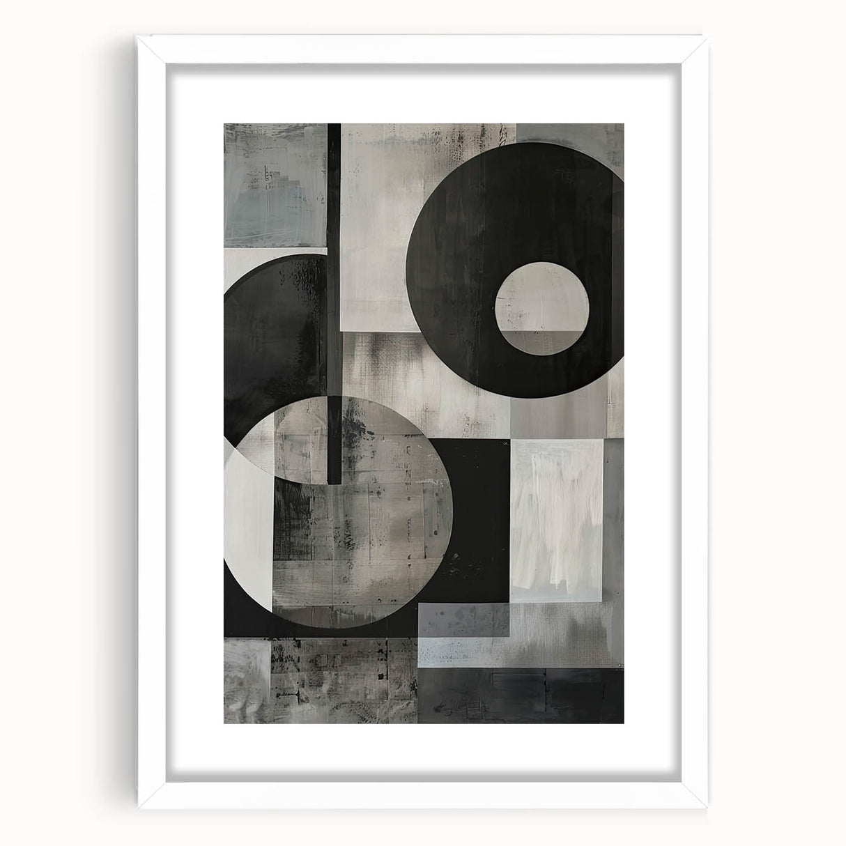 Acrylic Dining Room Artwork – Geometric Monochrome Print