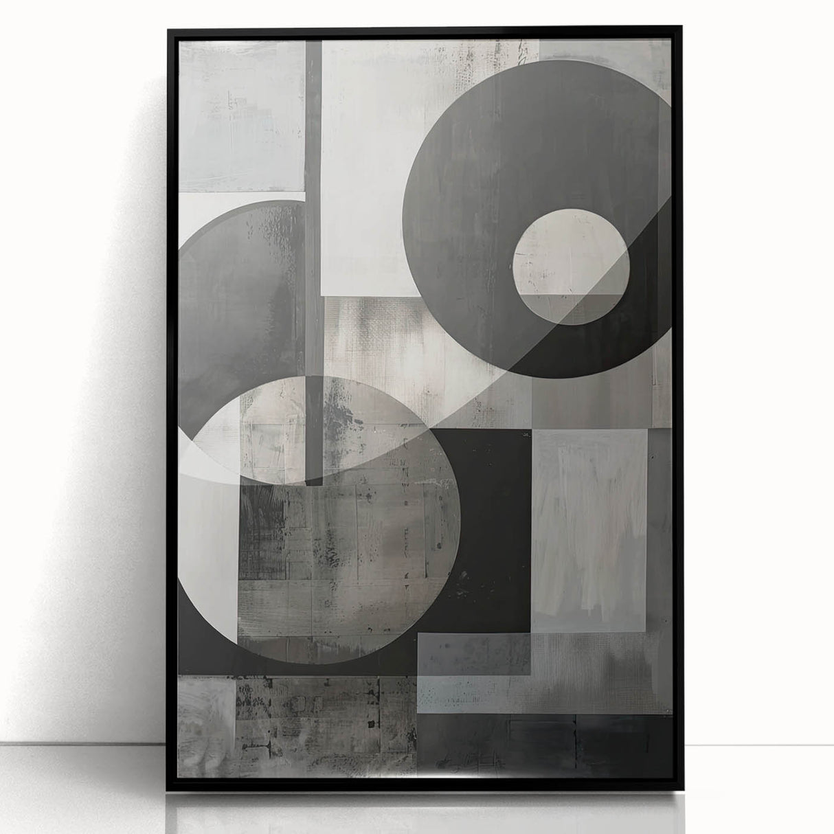 Acrylic Dining Room Artwork – Geometric Monochrome Print
