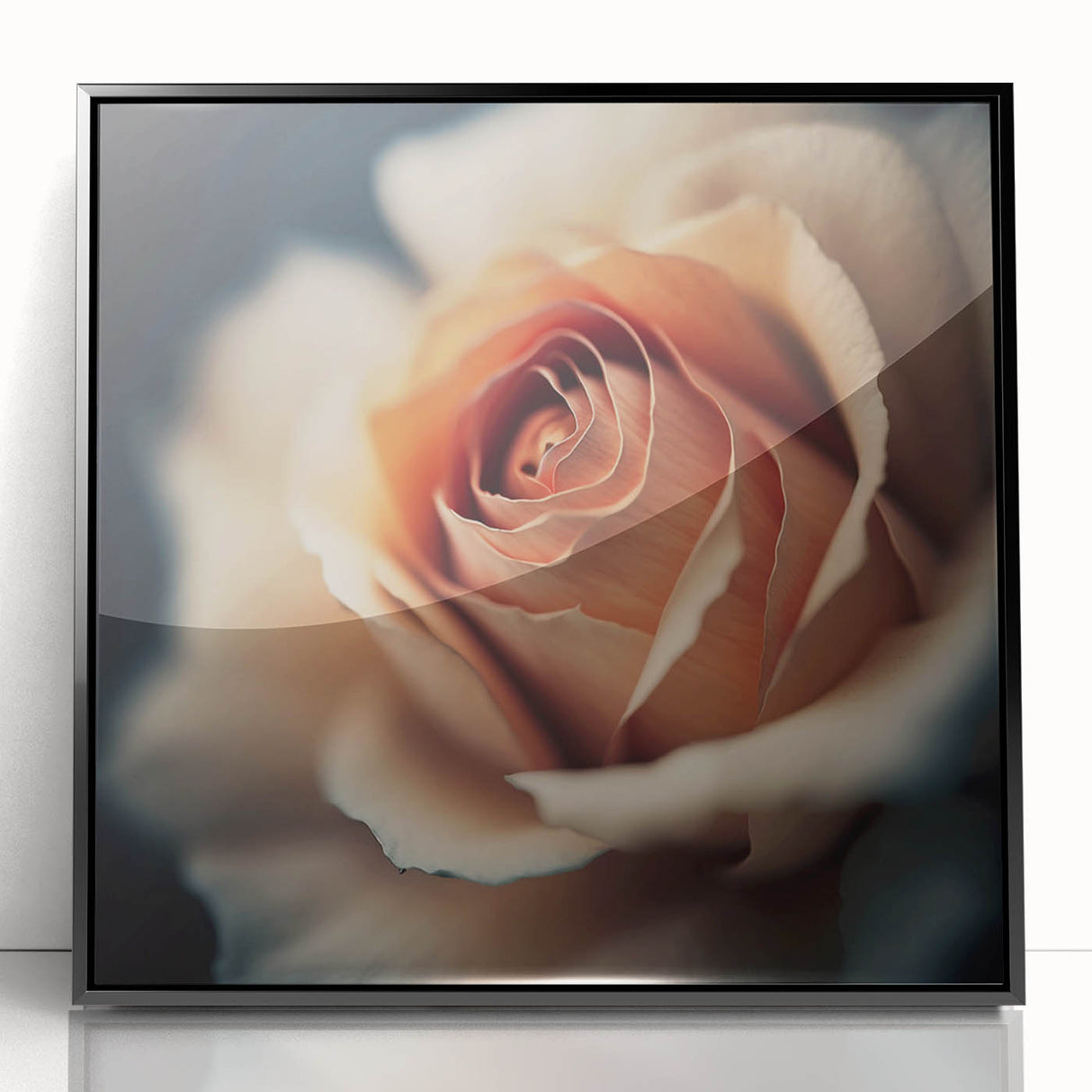 Framed abstract floral wall art in black acrylic, showcasing vibrant colors and intricate designs, perfect for modern home decor and artistic expression.