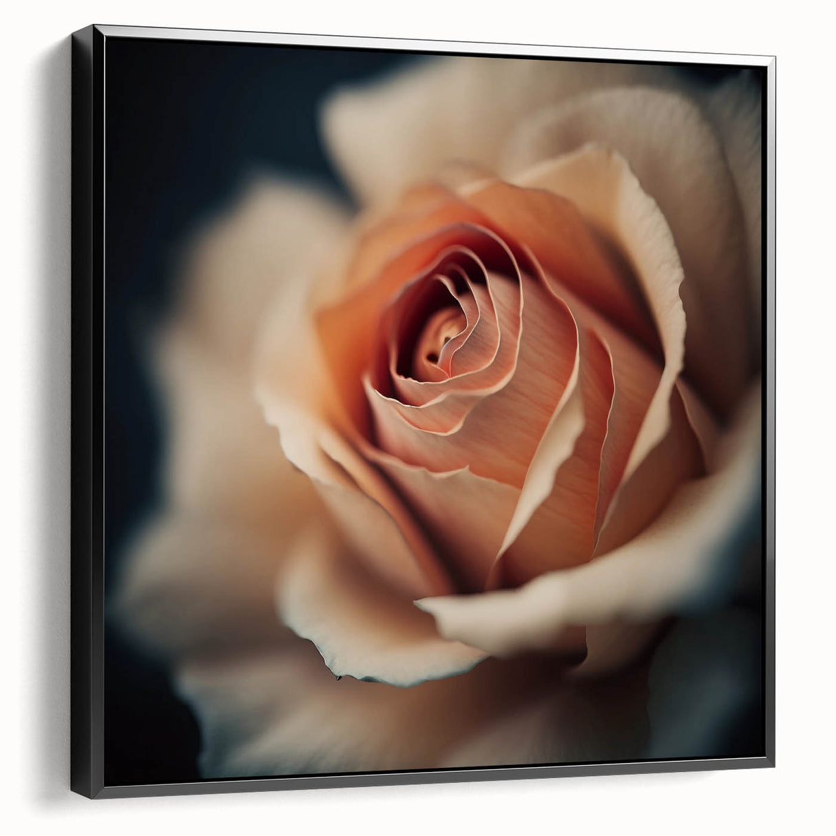Framed canvas wall art showcasing abstract floral designs in vibrant colors, displayed from a black side view, perfect for modern home decor.