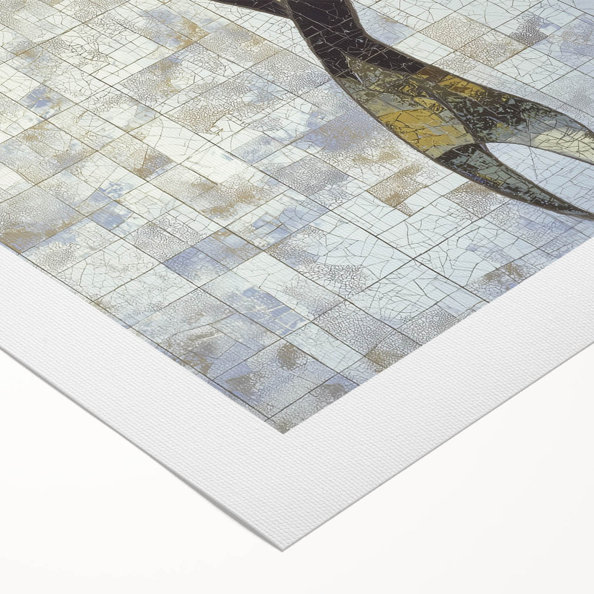 Abstract figurative canvas artwork showcasing vibrant colors and dynamic shapes, elegantly rolled and ready for display, perfect for modern home decor.