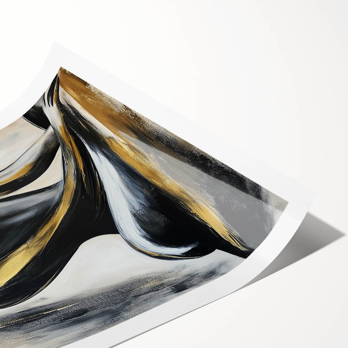 Abstract figurative rolled print showcasing vibrant colors and dynamic shapes, designed for modern decor. Packaged in a protective cardboard tube for easy handling.