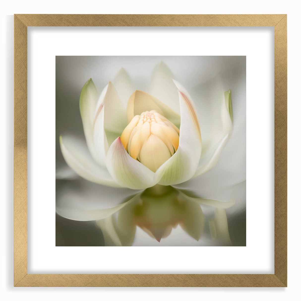 Abstract floral wall art framed in gold with a white mat, showcasing vibrant colors and intricate designs, perfect for home decor and modern aesthetics.