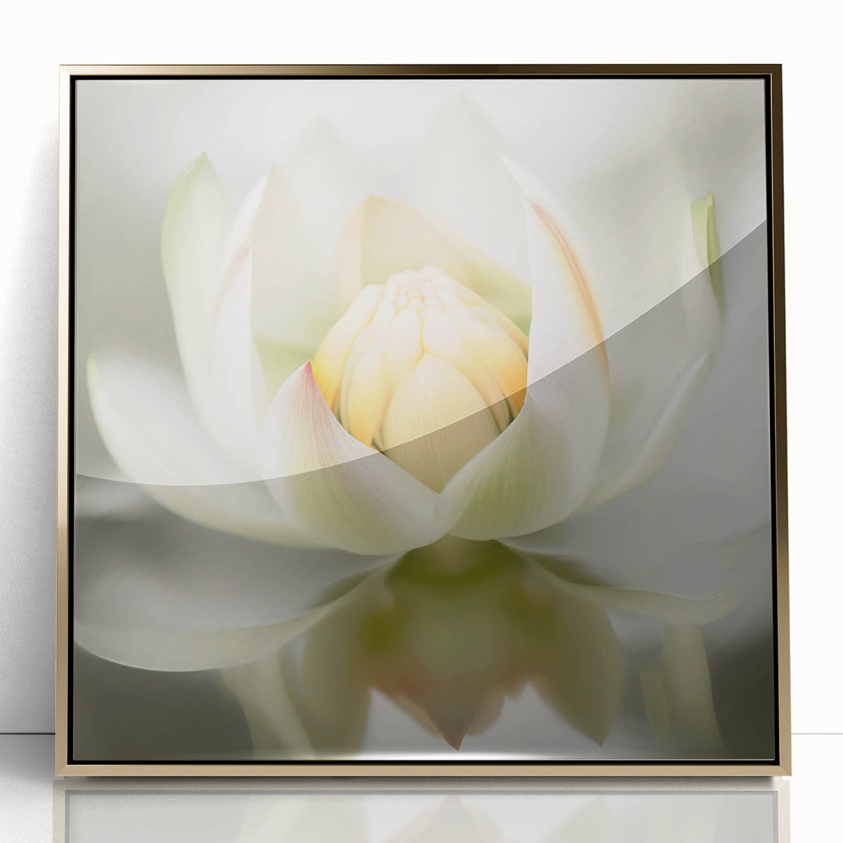 Framed abstract floral wall art featuring vibrant colors and intricate gold detailing, perfect for modern home decor. Ideal for living rooms or art enthusiasts.