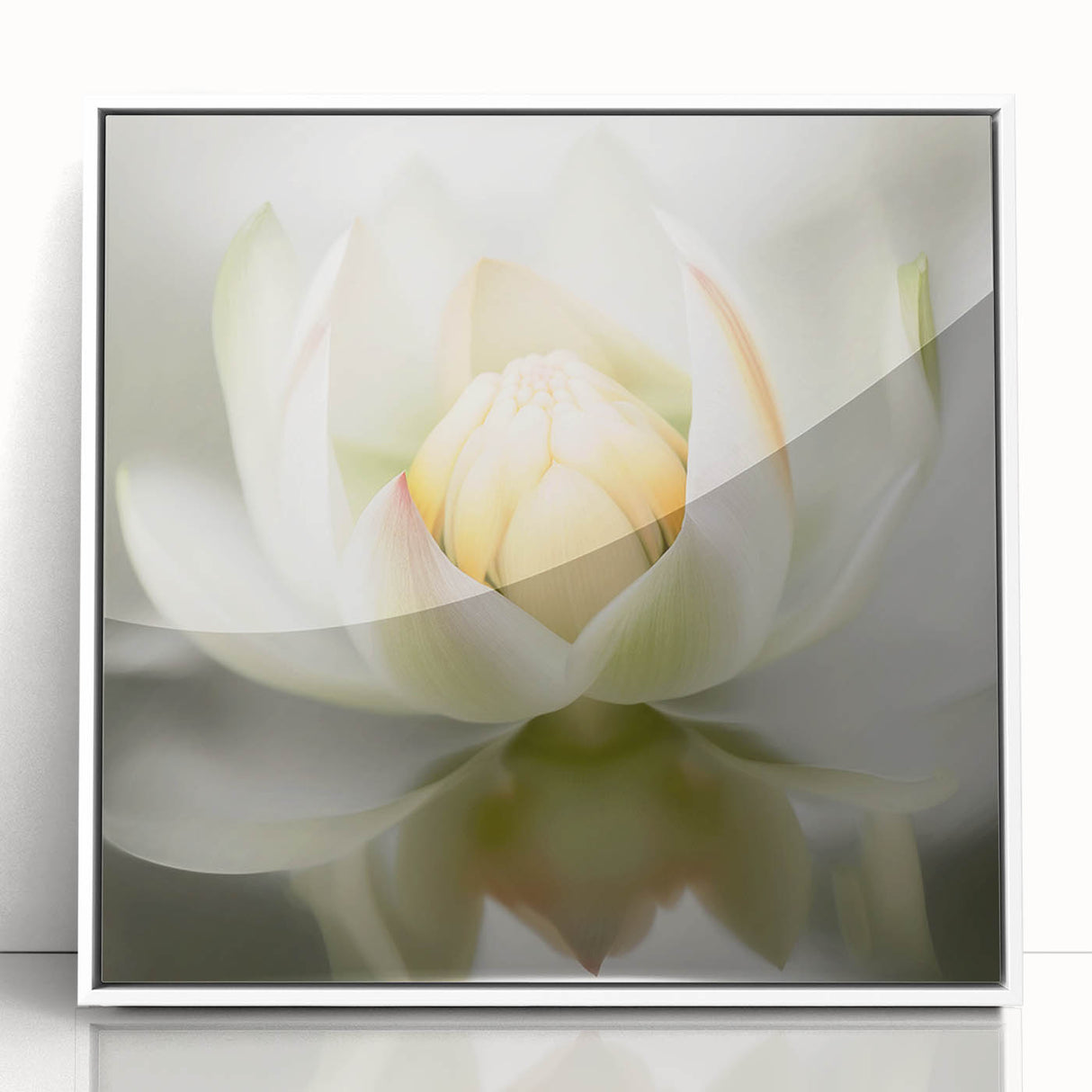 Framed wall art featuring abstract floral designs in vibrant colors, displayed in an elegant white frame, perfect for home decor and interior design enhancement.