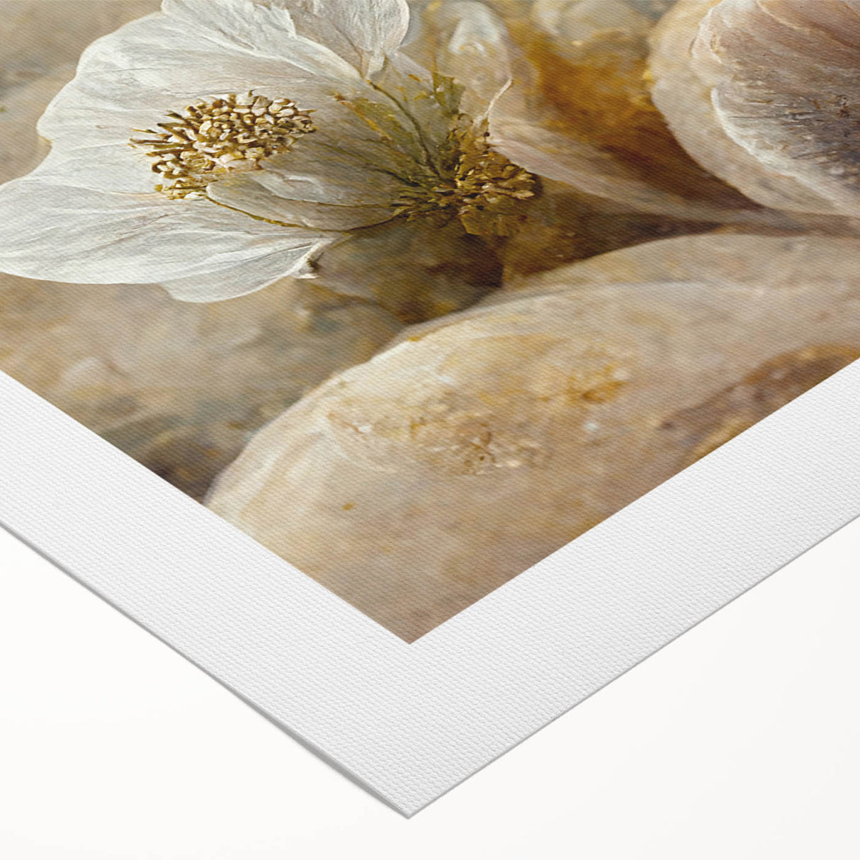 Colorful abstract floral wall art on rolled canvas, showcasing vibrant blooms and intricate patterns, perfect for modern home decor or artistic displays.