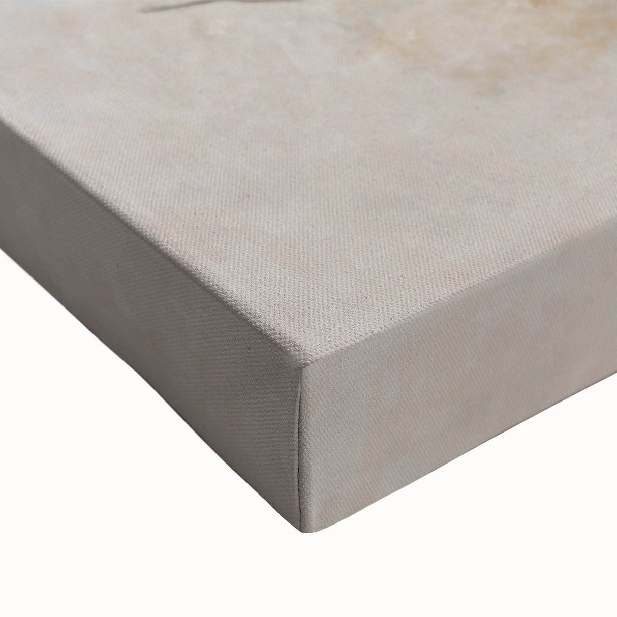 Close-up of vibrant abstract floral wall art on stretched canvas, showcasing intricate details and rich colors, perfect for modern home decor.