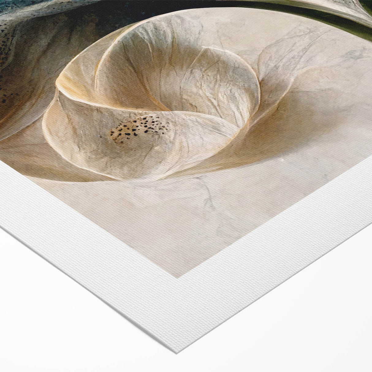 Abstract floral wall art on rolled canvas showcasing vibrant colors and intricate patterns, ideal for modern home decor, packaged securely for delivery.