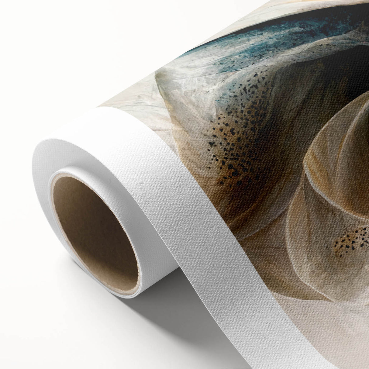 Abstract floral wall art on rolled canvas showcasing vibrant colors of pink, blue, and yellow, designed to enhance modern home decor. Ideal for adding a touch of elegance and creativity to any space. Perfect for art enthusiasts looking to elevate their interior aesthetic.