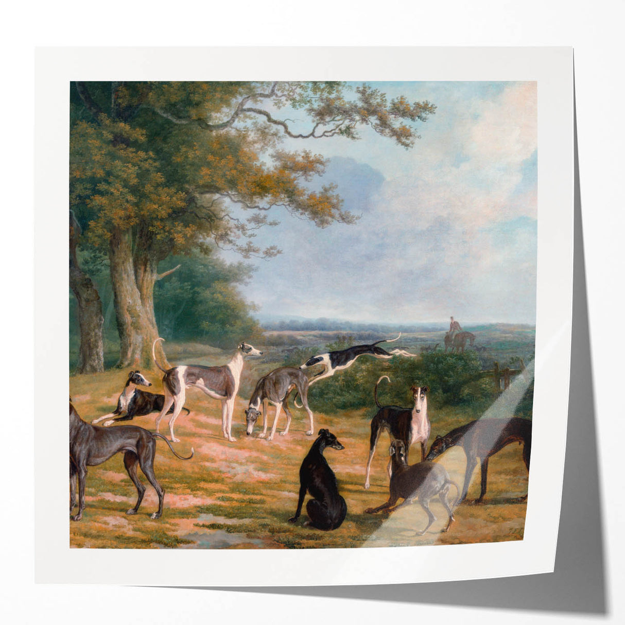 Romanticism Art - Nine Greyhounds Landscape - Classic Romantic Print
